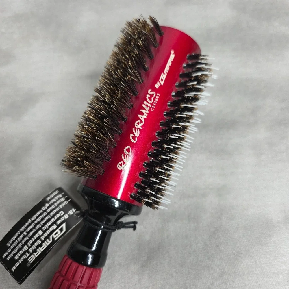 Comare Red Ceramics C333883 Round Ceramic Barrel Brush 3 Types of Bristles